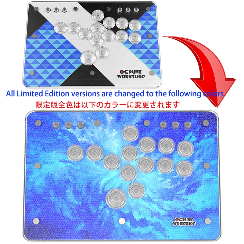 Punk Workshop Mini HitBox Controller With Brook Wingman FGC