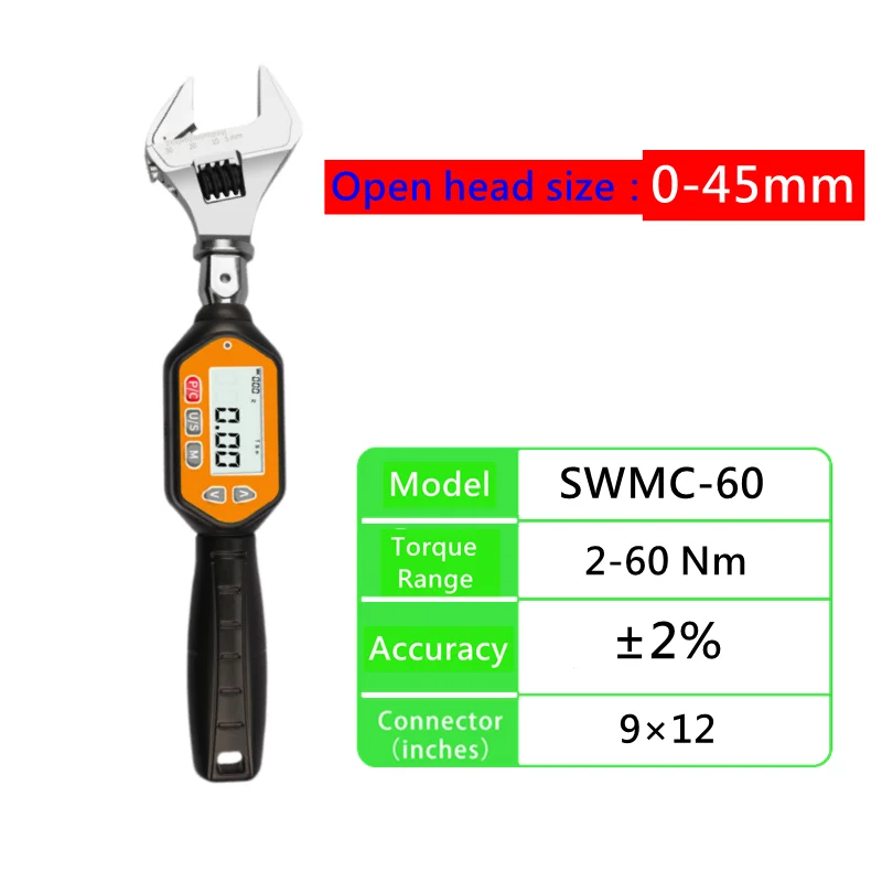 Llave dinamométrica digital VEVOR Llave dinamométrica ajustable Impulsión  de 1/2 7.47-147.5 ft-lb