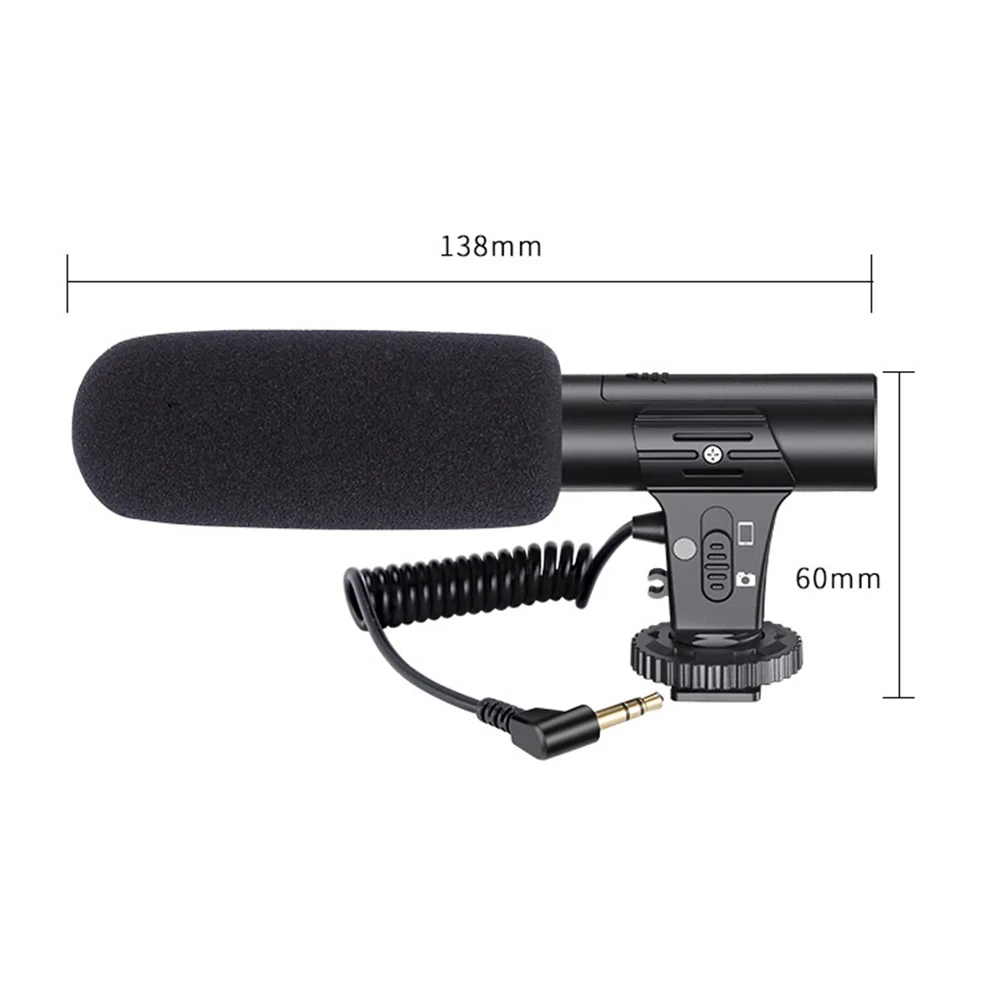KATTO HD 비디오 녹화 마이크, 스마트 소음 감소, 휴대폰 SLR 카메라용 인터뷰 마이크 업데이트, 3.5mm