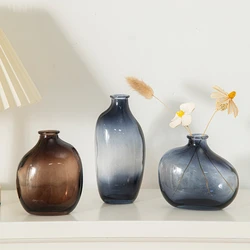 Nordic Striped Transparent Glass Flower Vase (3pcs)