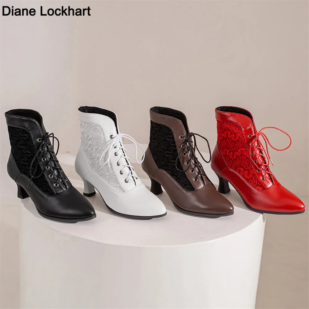 chinese dress ladies Handmade Vintage Lace-Up Leather Ankle Boots main image 0