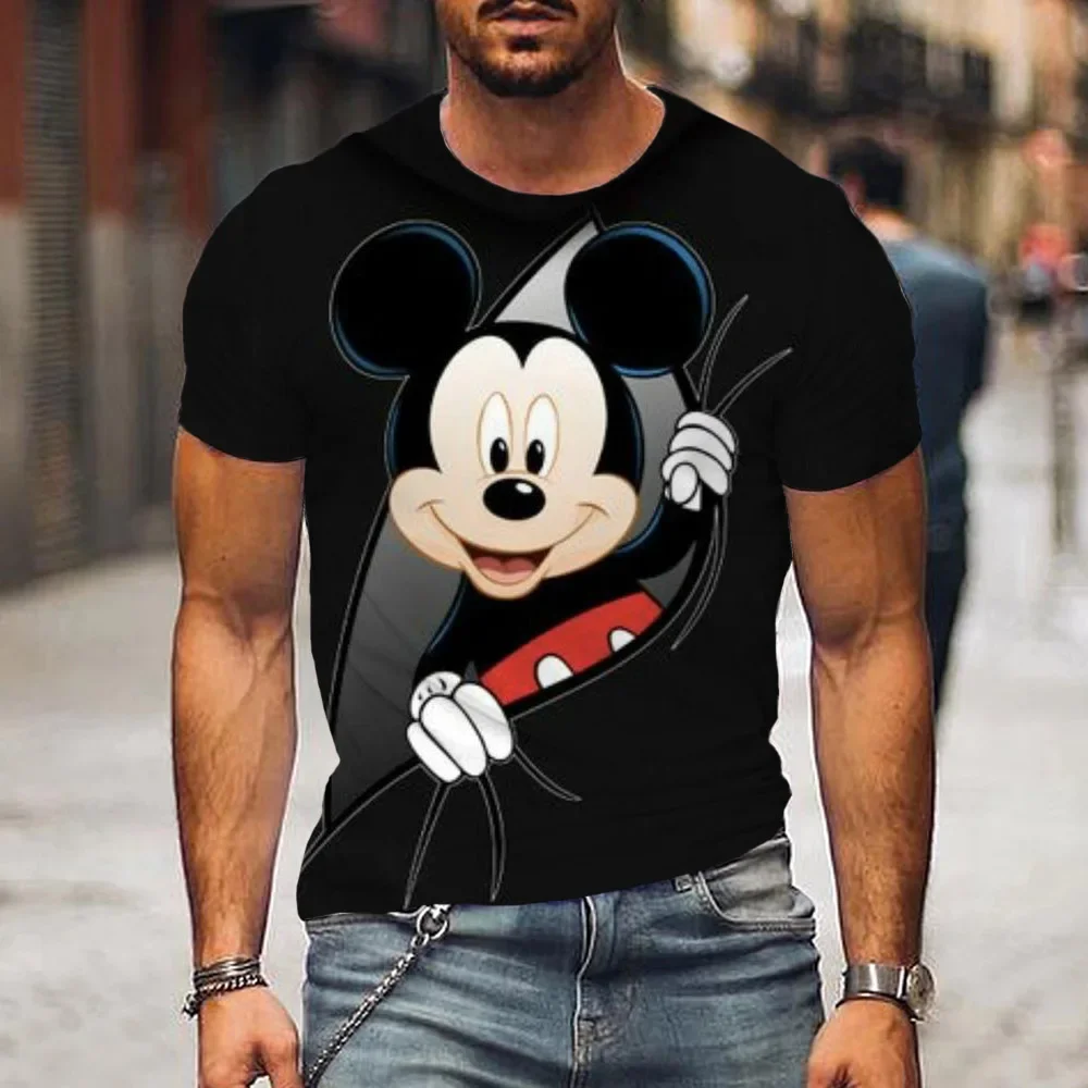 Disney Men's T Shirt Mickey Mouse 3d Printed Cartoon TShirts Male Summer Couple T-shirt Street Tops Tee 6