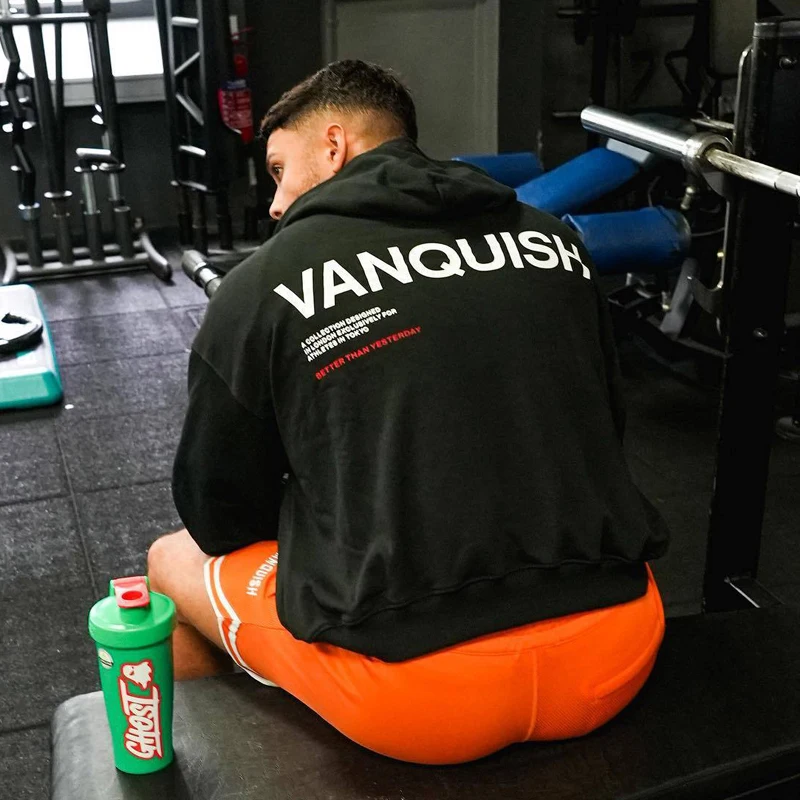 2023 Autumn Winter New Men Oversized Pullover Hoodie High Quality Cotton Printing Coat Gym Running Training Sportswear Hoodies