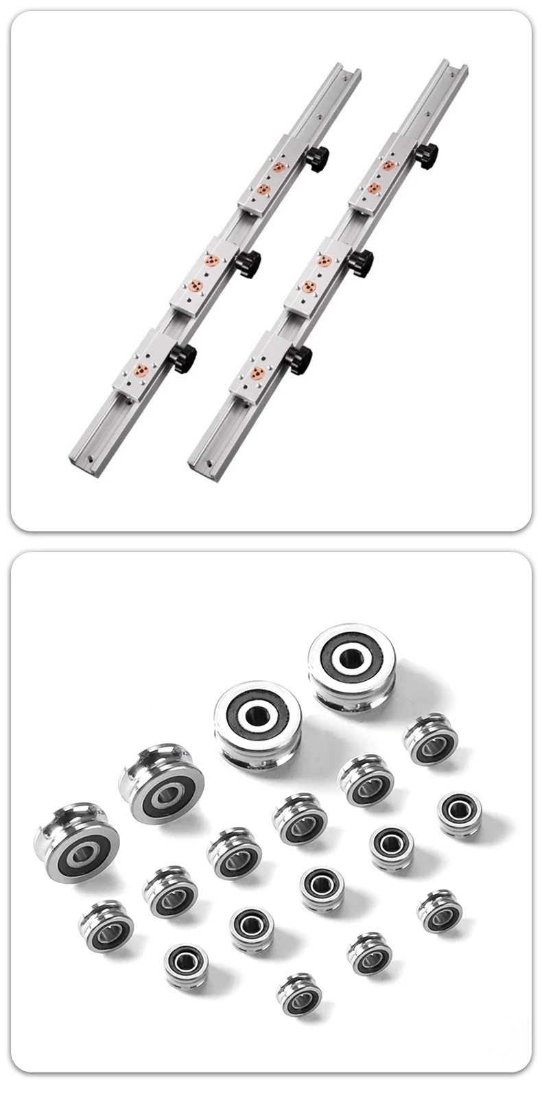 Eingebaute Zweiachsen-Linearführung 20mm SGR20 Rollenführung 1 Set: 1/2 Stück SGR20 Führungslänge 100-1150mm und SGB3/4/5 und Verschluss – Detail 15