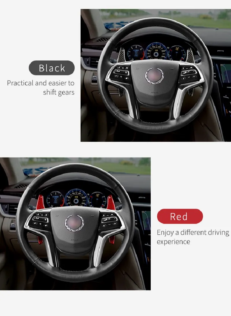 Carbon Fiber Steering Wheel Shift Paddle Extension Shifter For Cadillac XTS XTS5 Paddle Shifters Car Accessories