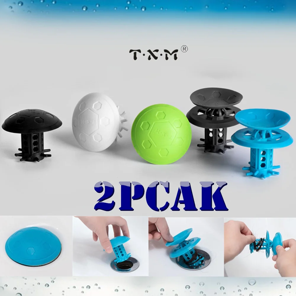 2PACK Drain Hair Catcher 2 in 1 Bathtub Protector For Shower