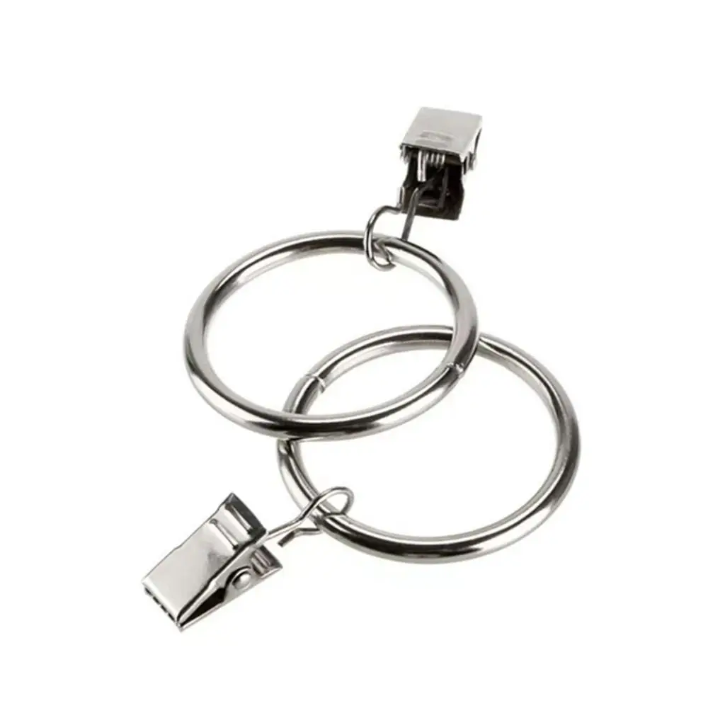 10Pcs Curtain Rings Clips Window Accessories Metal Curtain Hanging Ring with Clips Rustproof Curtain Rings Buckles Clothes Clip