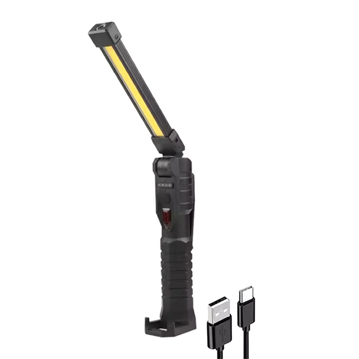BAAU USB Rechargeable LED Work Light COB Lantern with Power Capacity Indicator Handled Flashlight for Outdoor Car Repair