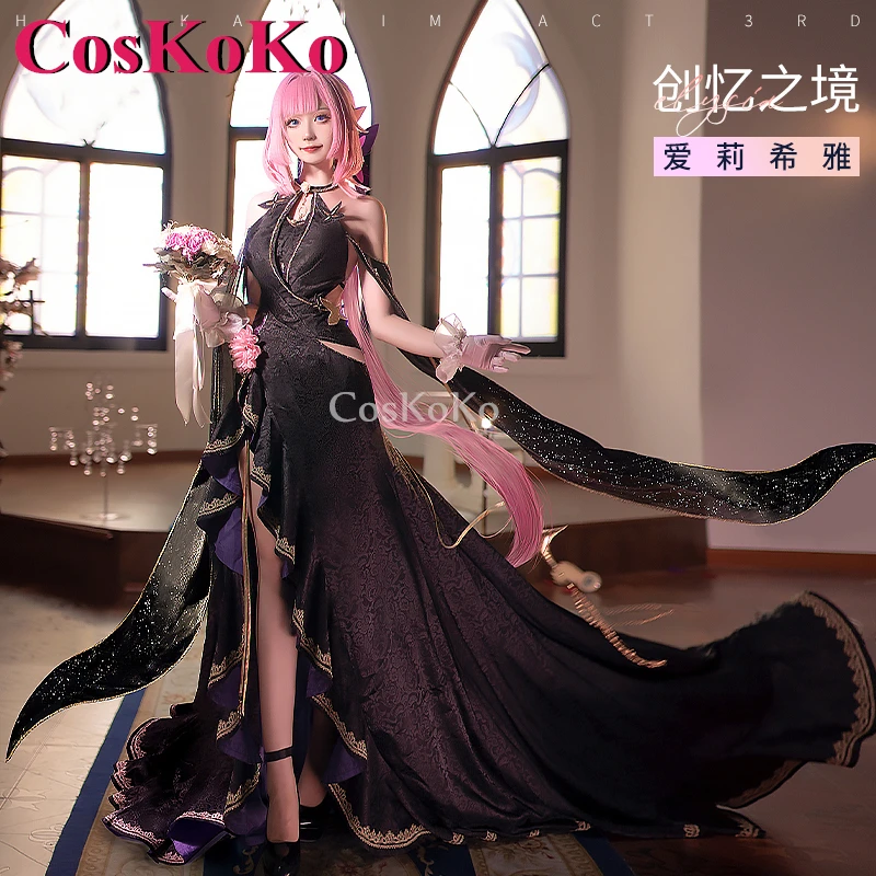 

CosKoKo Elysia Cosplay Game Honkai Impact 3rd Costume Place Of Create Memories Formal Dress Halloween Party Role Play Clothing