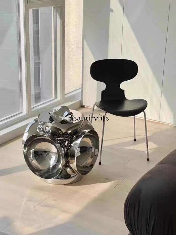 

Creative Simple Small Table Clothing Display Props Light Luxury Mirror-Surface Tea Table
