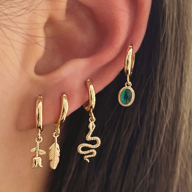 2022 Bohemia Gold Snake Butterfly Stud Earrings For Women Girls Ear on Clip Piercing Female Jewelry Brincos