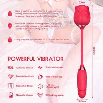 Rose vibator toy Clitoral Sucking Sucker Stimulator Nipple Suction Clitoris Massager Female Oral Clit Couples Adult For Women 6