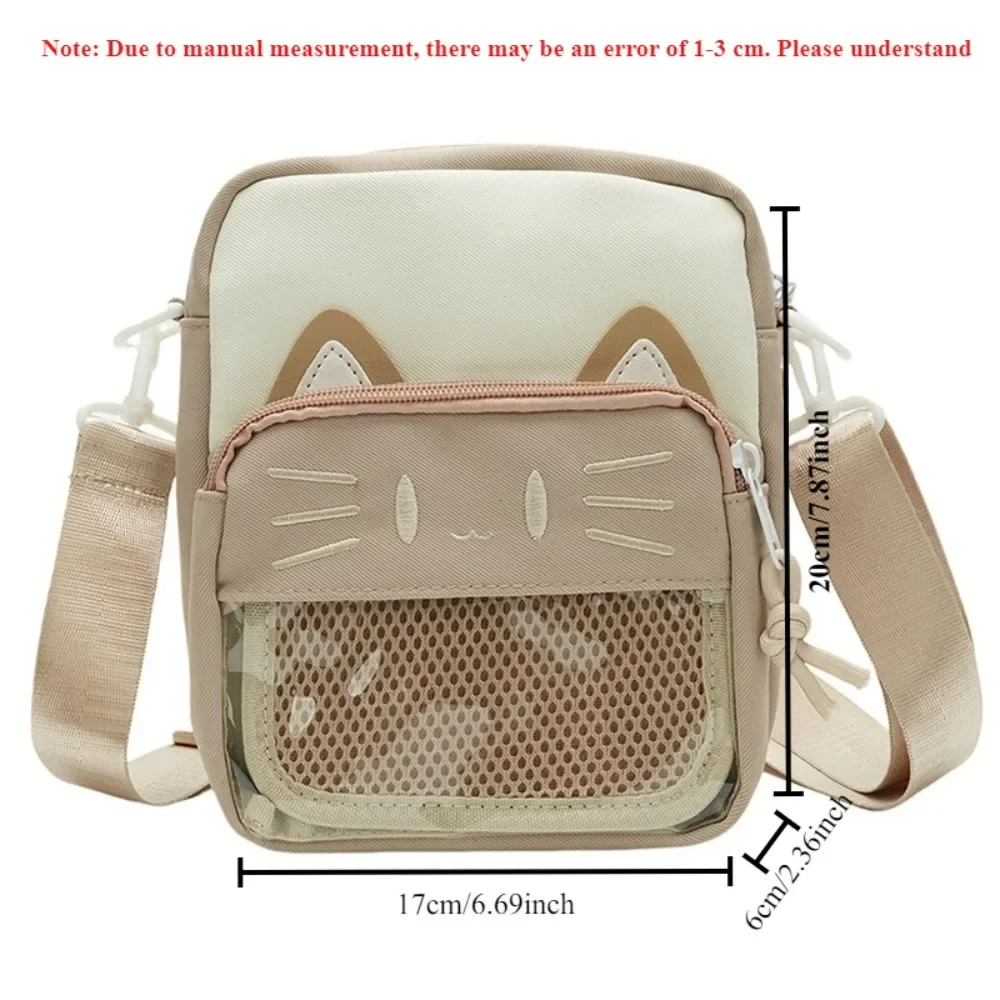 Harajuku Mini Women Ita Bags Women Casual Nylon Cartoon Cat Embroidered Bolso Mujer Daily Subculture DIY Badge Bag Female 2026