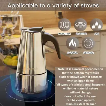 6 Cups Moka Pot Caffe Machine Espresso Cups Coffee Makers Latte Percolator Stove Top Moka Coffee Maker 2