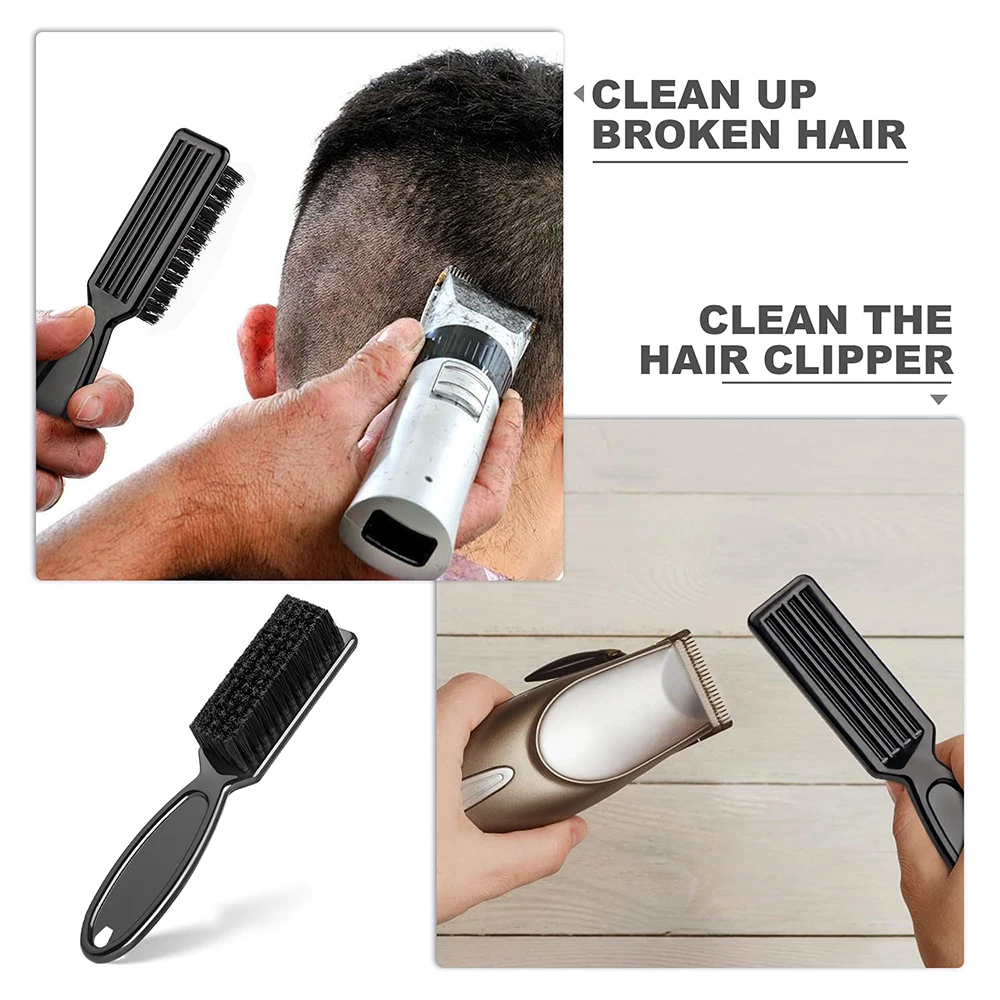 2Pcs Barber Neck Duster Brush Sets Plastic Handle Hairdressing Soft Hair Cleaning Brush Head Shape Carving Cleaning Brush 5