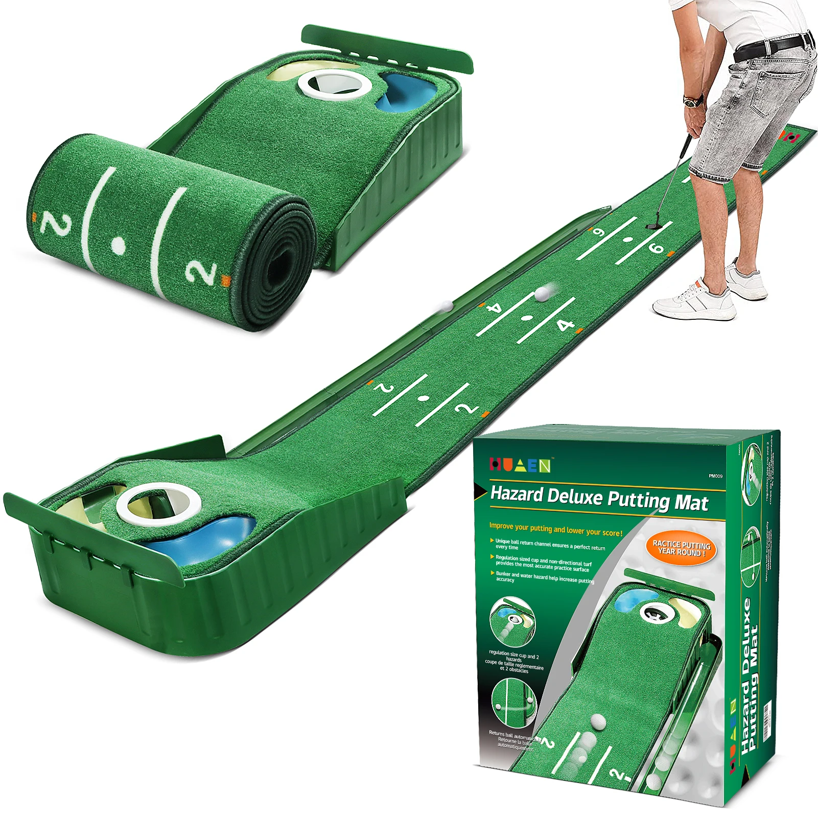 PuttingMatGolfForIndoorsGolfPuttingMatwithBallReturnMini