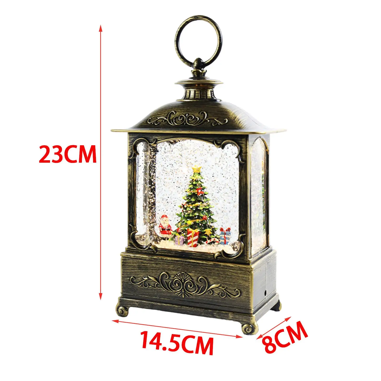 

Christmas Music Box Lantern Wind Lamp Night Light Desktop Figurine Table Centerpiece Toy for Home Holiday Party Indoor Ornament