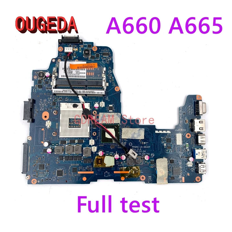 

Материнская плата OUGEDA PHQAA LA-6832P K000128590 для ноутбука TOSHIBA Satellite A660 A665 HM65 DDR3, полностью протестированная материнская плата