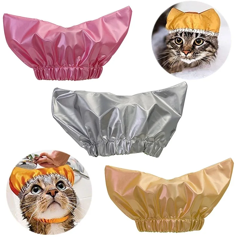 

Waterproof Cat Shower Cap Dog Shower Cap Adjustable Cat Bath Hats Universal Pet Hat Pet Grooming Supplies wholesale dropship