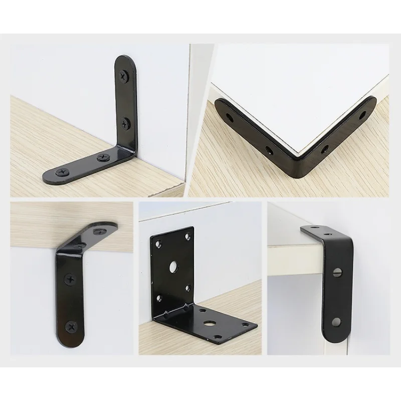 Stainless Steel Corner Brackets 2/4PCS thickened L-shaped furniture corner code right-angle wardrobe table and chair fixed bracket square angle iron