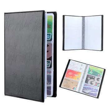 Pelle 40/120/180/240/300 Carte ID Porta carte di credito Custodia per libri Organizzatore Biglietti da visita ID Porta carte di credito