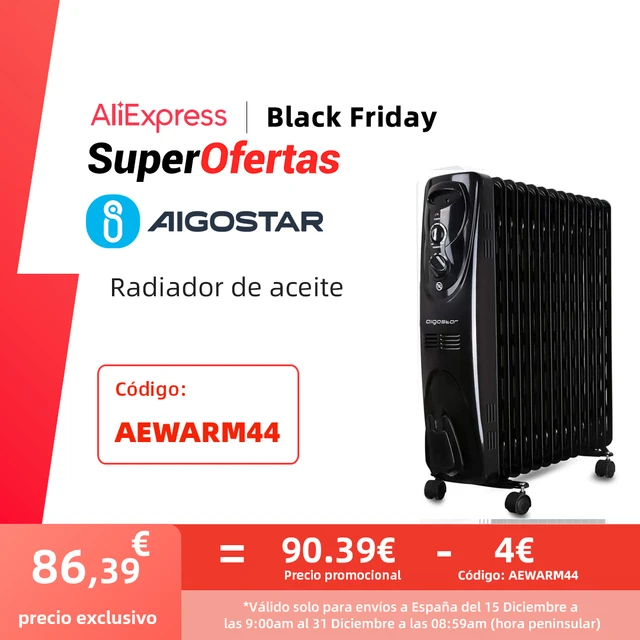 Aigostar Black Forest 33jif - Oil-filled Radiator, 13 Fins, 2500 Watt  Portable With Three Heat Setting And Thermostat Control. - Electric Heaters  - AliExpress