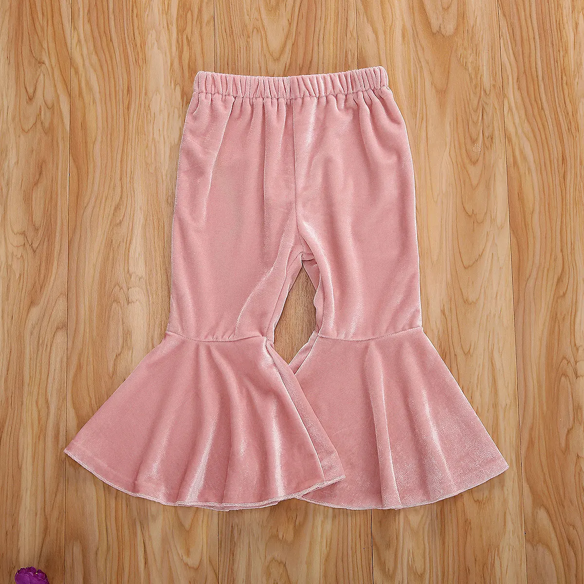 Girls Pants Spring Autumn Long High Waist Trousers for Kids Baby Girls Solid Elastic Waistband Leggings Flare Pants Child