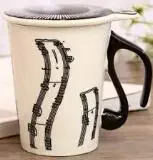 قدح قهوة سيراميك فاخر نقش بيانو