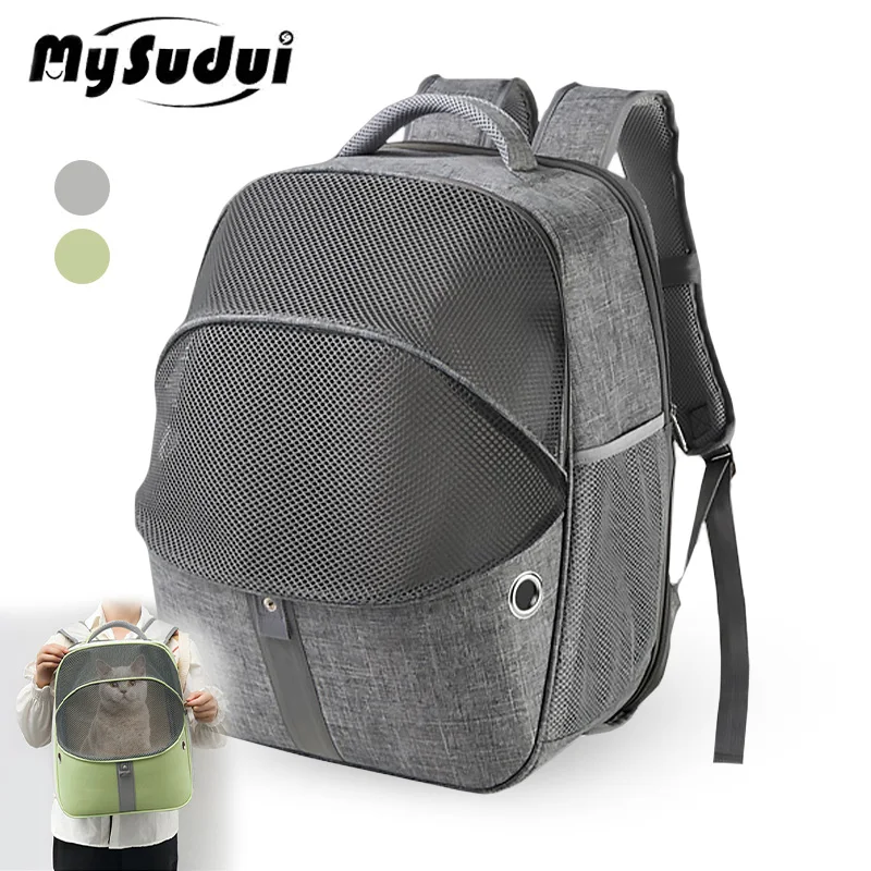 

Expandable Pet Backpack Breathable Mesh Kitten Puppy Carrier Bag Travel Escape-Proof Zipper Designer For Cats Dogs Accessories