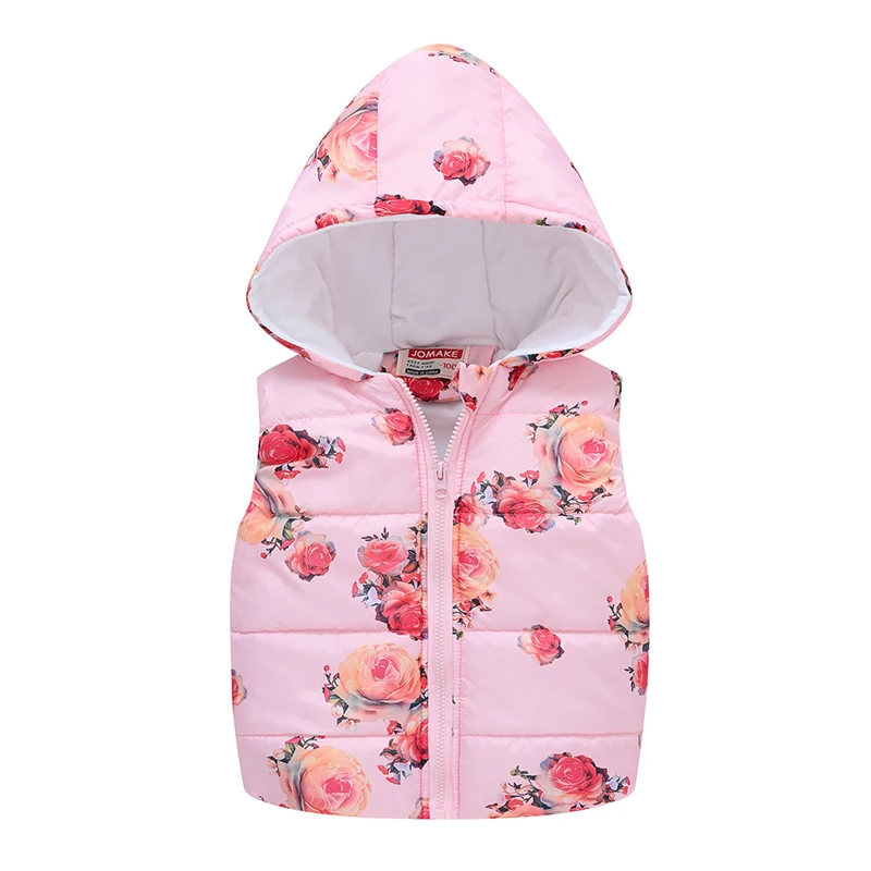 Winter Infant Boys Girls Warm Vest Coat Fashion Cute Cartoon Kids Outwear Children Sleeveless Hooded Jacket Cotton Baby Clothes Children Vest
