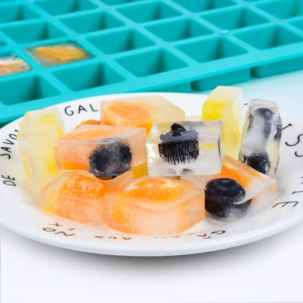 Reusable Ice Cube Tray Silicone Ice Mold for Fruit Cuber Maker Freezer Forms for Cocktails Whiskey Summer Drinks