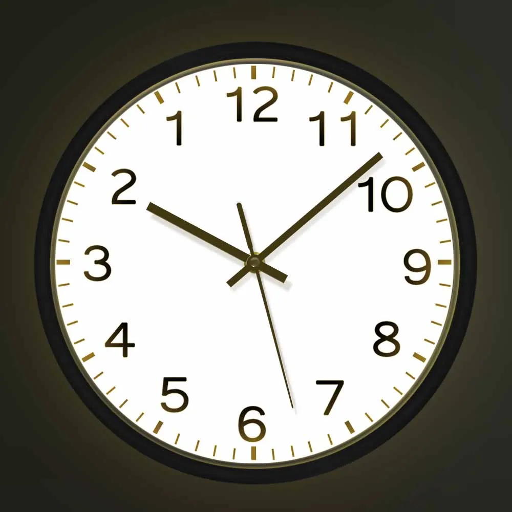 XUSANSHI Gedrukt acryl wandklok Run Achterwaarts Stille Sweep Klok Anticlockwise Reverse Anti Wandklok Home Decor Uurwerken Run Counter Wall Watch 12 inch
