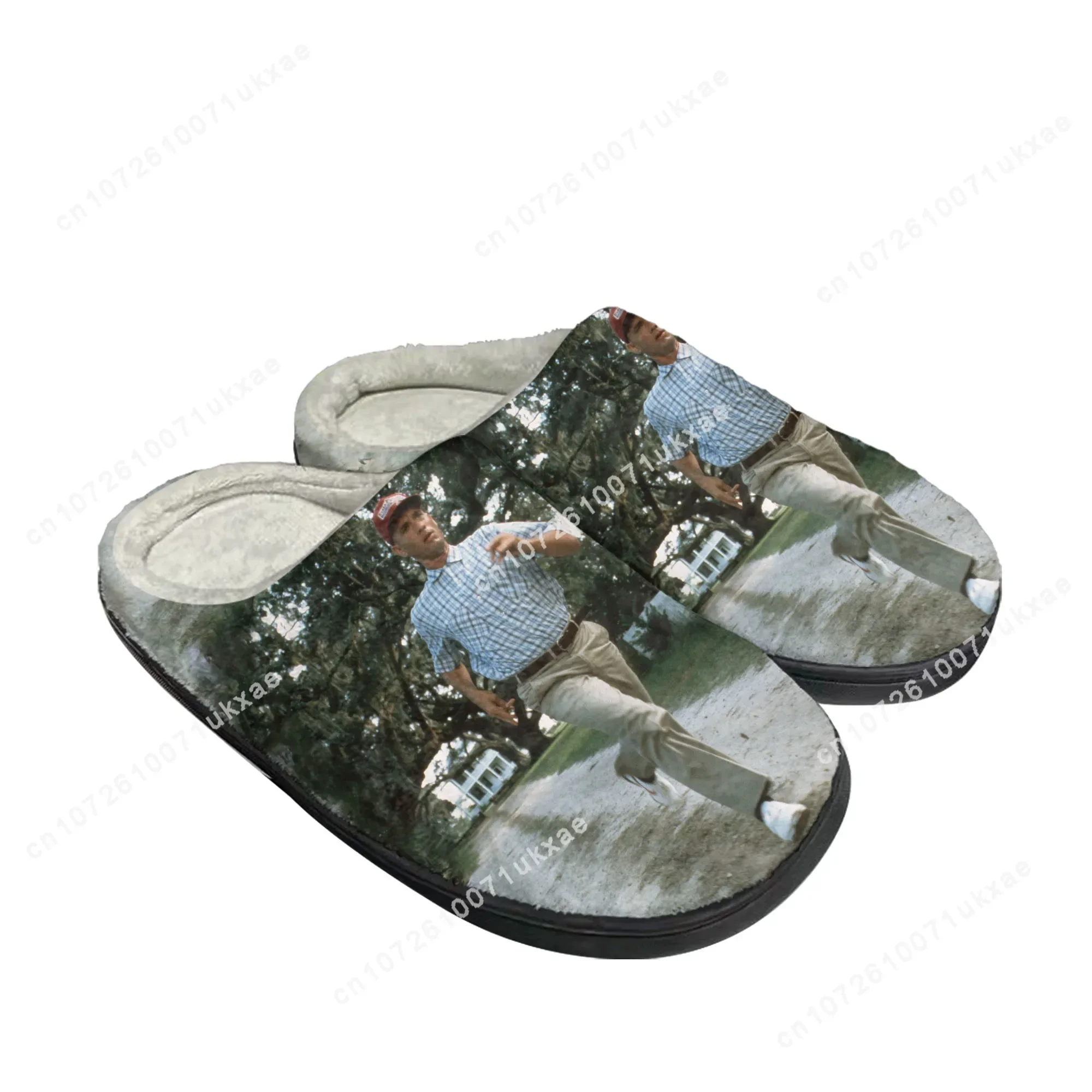 Forrest Gump Movie Tom Hanks Home Cotton Slippers Mens Womens Plush Bedroom Casual Keep Warm Shoes Indoor Customized Shoe