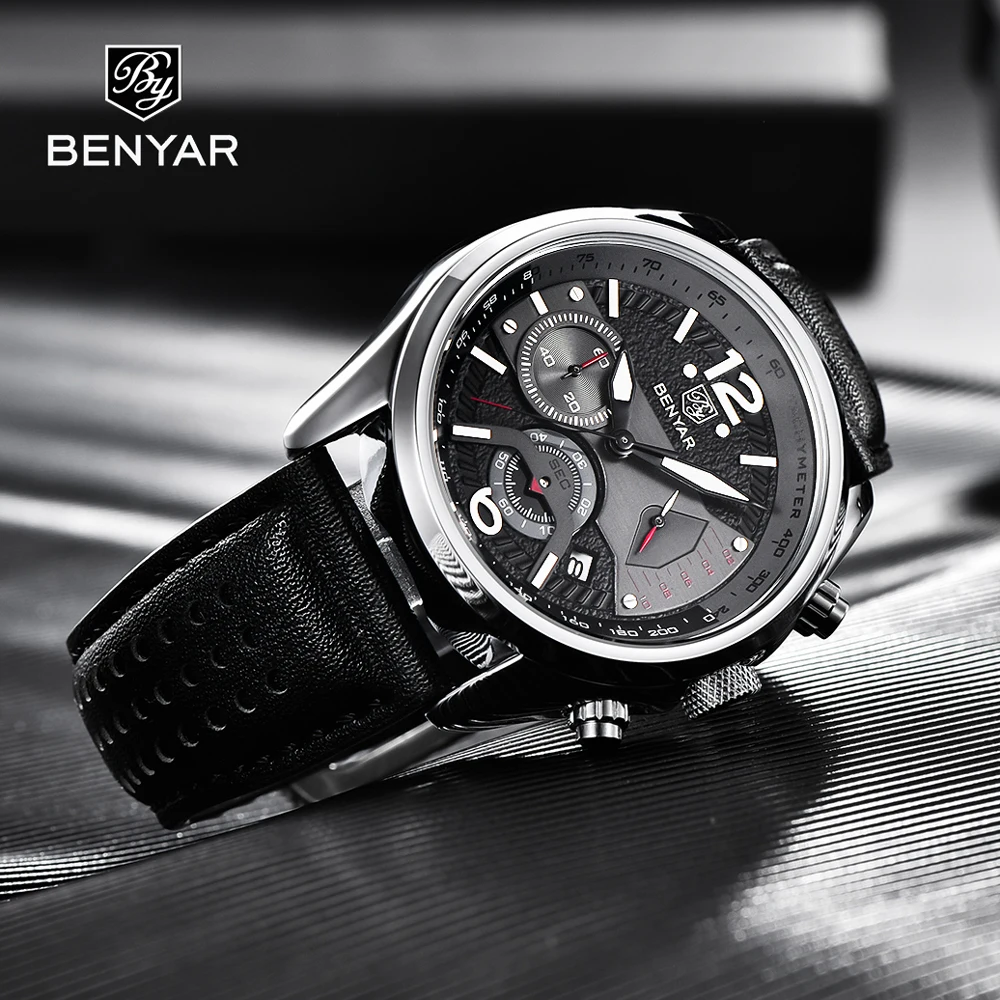 BENYAR2023NewMensWatchesQuartzChronographWatchForMenTopBrand