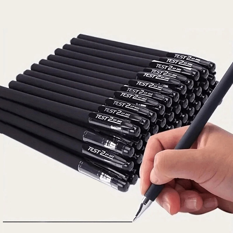 10pcs Frosted Bullet Tip Pen Black Ink Gel Pens Quick-Drying Ballpoint Pen For Office School Student Writing Stationery Supplies