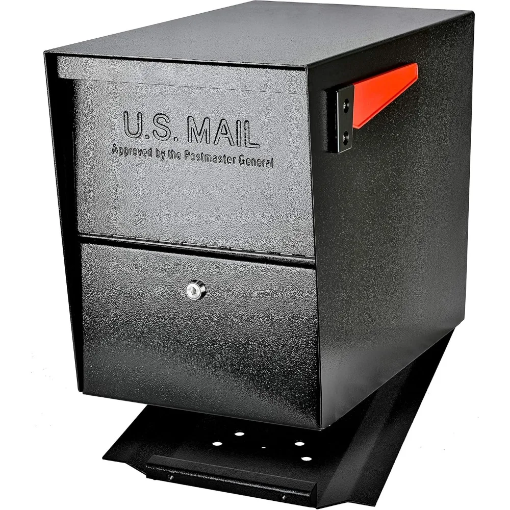 7206 Package Master Curbside Locking Security Mailbox Black,Medium & 7144 Box Bar for Two Applications, 2 Mailbox Spreader
