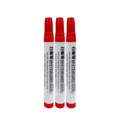 Erasable Magnetic Marker Pen for Whiteboards, Chalkboards, Glass, and Ceramics - Ideal for Office, School, and Art Projects (Red 3pcs)