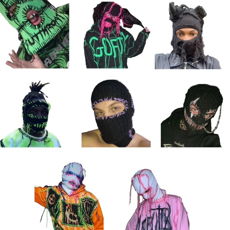 

MXMB Novelty Balaclava Cap Halloween Knitting Beanie Hat Adult Unisex Winter Warm Hat