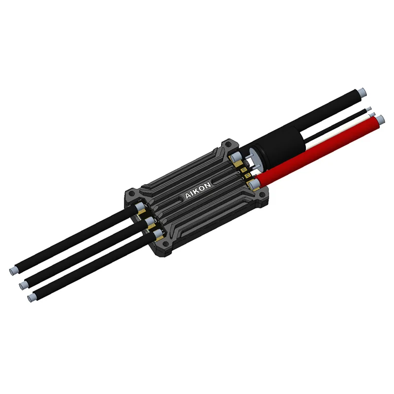 Gros plan sur les composants électroniques du AIKON AK8 80A ESC et ses pads de soudure