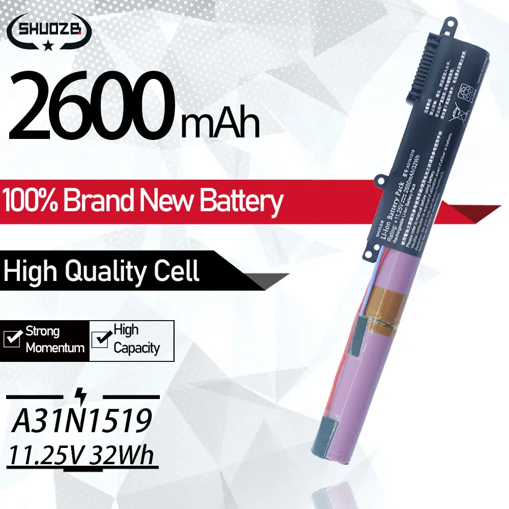 Batterie Pour Laptop A31N1519 ASUS X540 X540LA X540LJ X540SA X540SC X540YA X540S F540 F540L F540LA F540S F540SA F540Y R540 R540L R540LA R540S R540SA R540Y (11,25 V 2600 MAh