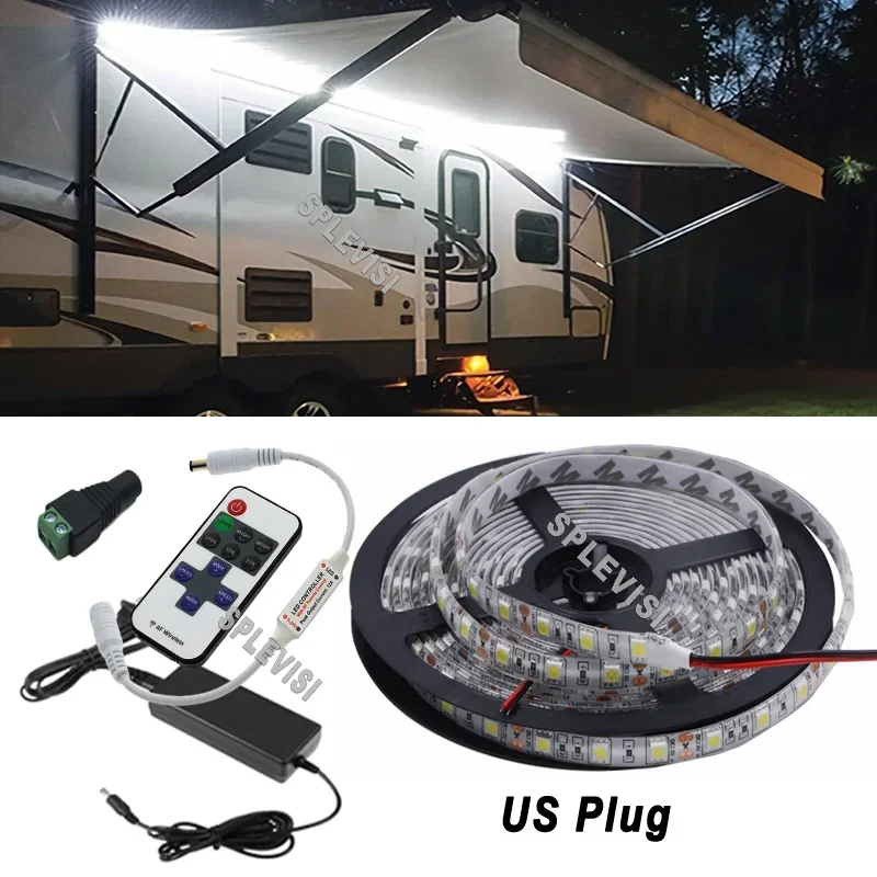 12V 16.4FT RV Camping Awning Lights, Motorhome Travel Trailer Canopy Led Lights, Waterproof RV Exterior Awning Strip Lights bt led strip lights