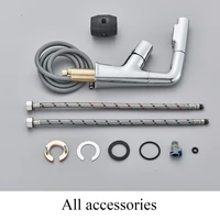 Chrome Basin Faucet Pull Out  Nozzle Adjustable Faucet Kitchen Mixer Crane Hot and Cold Taps 6