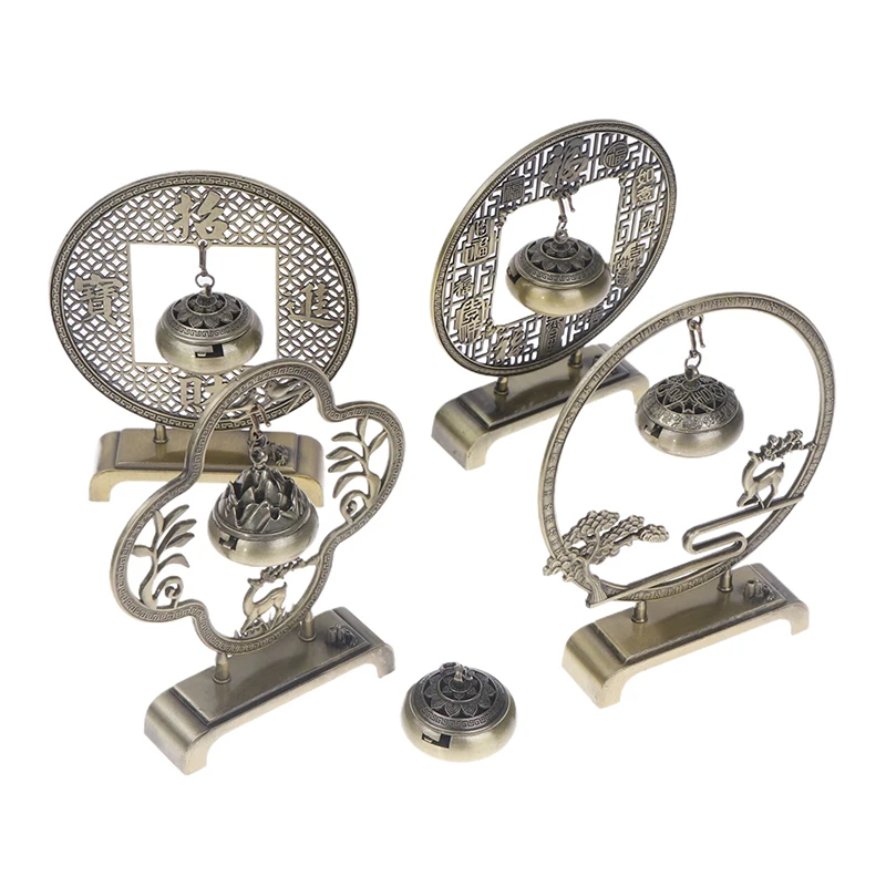 Lotusblume Weihrauch brenner Retro aushöhlen Zink legierung hängen Lotus brenner Segen Kapuzinerkresse Halter Home Office Dekor – Detail 14