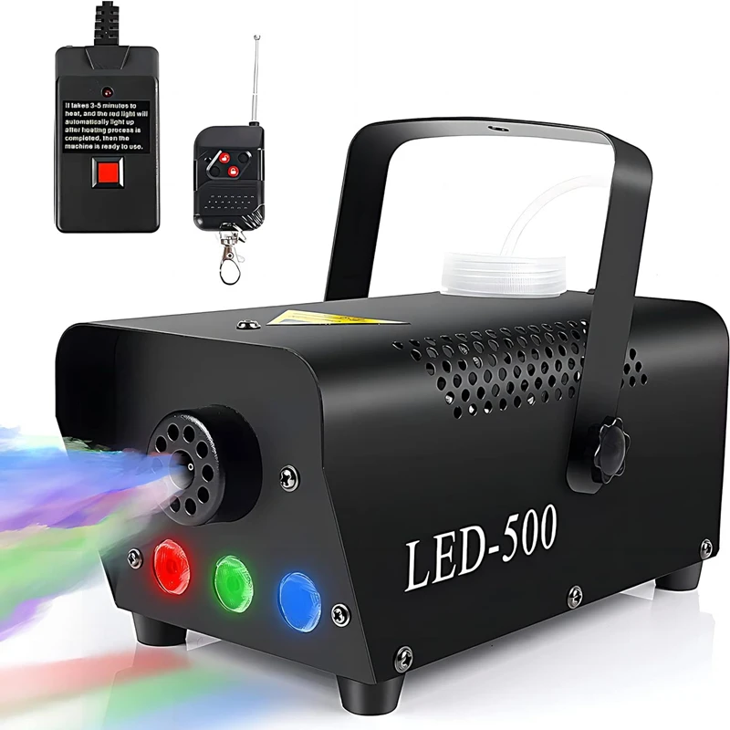 500W Remote Control DMX512 Fog Machine & LED RGB 3in1 light Stage Show Led Smoke Machine Disco KTV DJ Party Club Bar Event Show