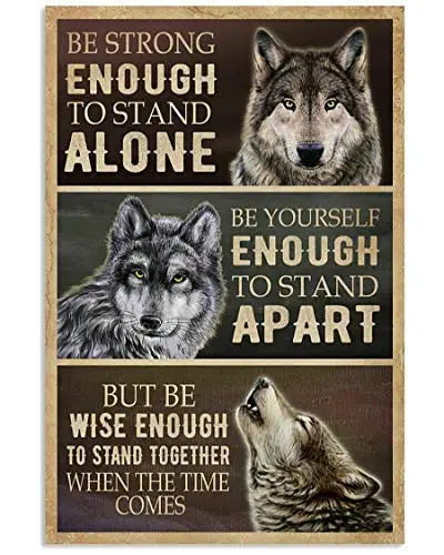 

Eeypy Wolf достаточно сильный, чтобы стоять отдельно, металлический жестяной знак, Постер, настенное искусство, винтажный постер, металлические жестяные знаки, табличка, Настенный декор, новинка