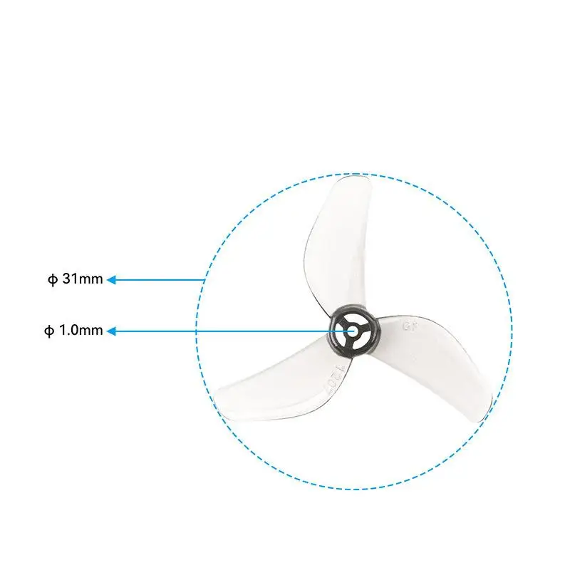 Hélices de Drone FPV Micro 31mm Lot de 4 - Blanc et Jaune