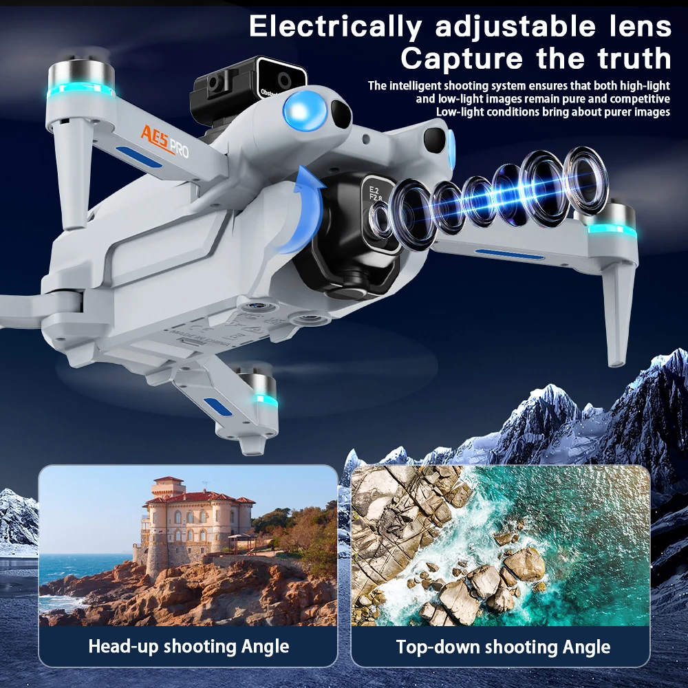 AE5 Pro Drone 4K/8K Tre HD ESC Fotocamera 12.5cm Grande Schermo RC Brushless 5G WIFI 3 Batterie Flusso Ottico Riprese Aerea per I Regali - immagine 3