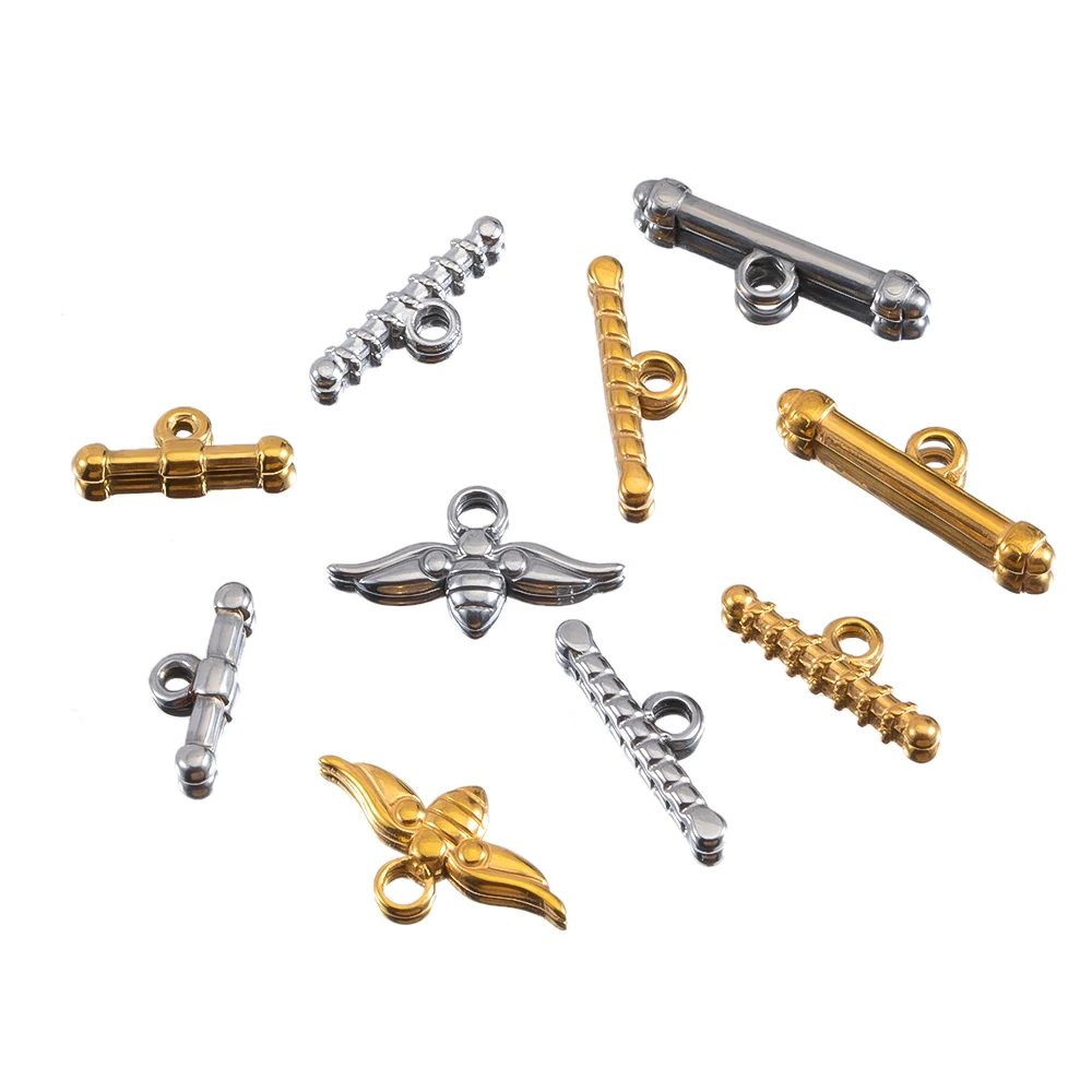 3Setst Edelstahl geprägt ot Knebel verschluss Haken Kreis Ringe Steck verbinder DIY Halsketten Armbänder Zubehör Schmuck herstellung – Detail 3