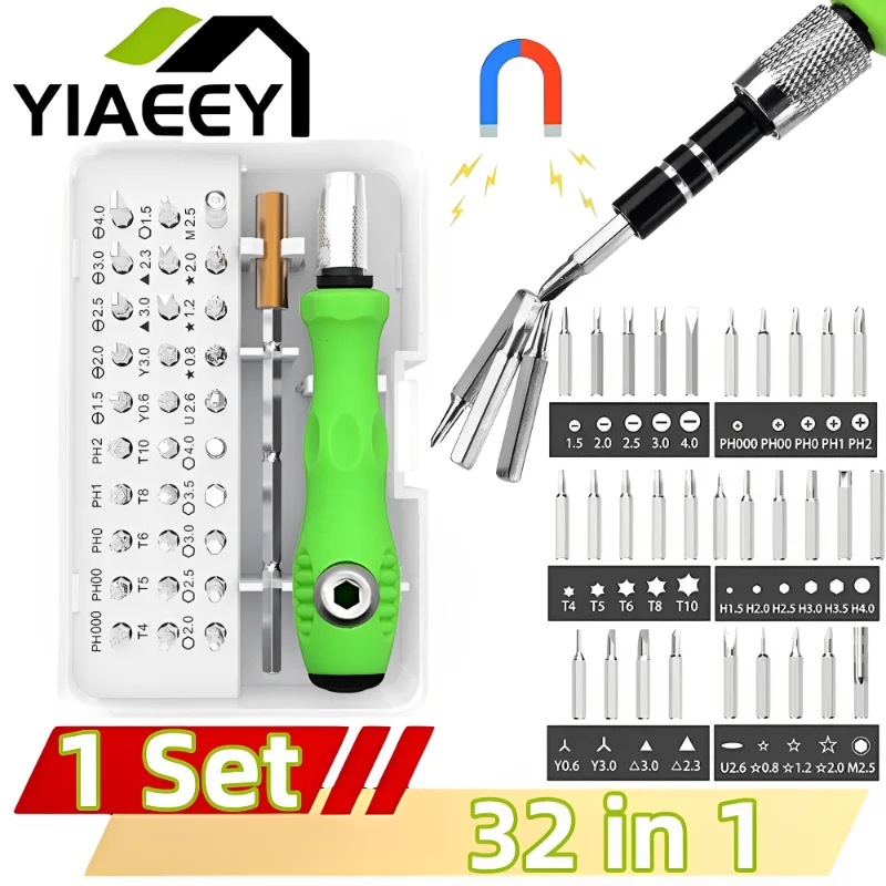 Tool Repair 32 In 1 Screwdriver Set Precision Mini Magnetic Screwdriver Bits Kit Phone Mobile IPad Camera Maintenance image 1