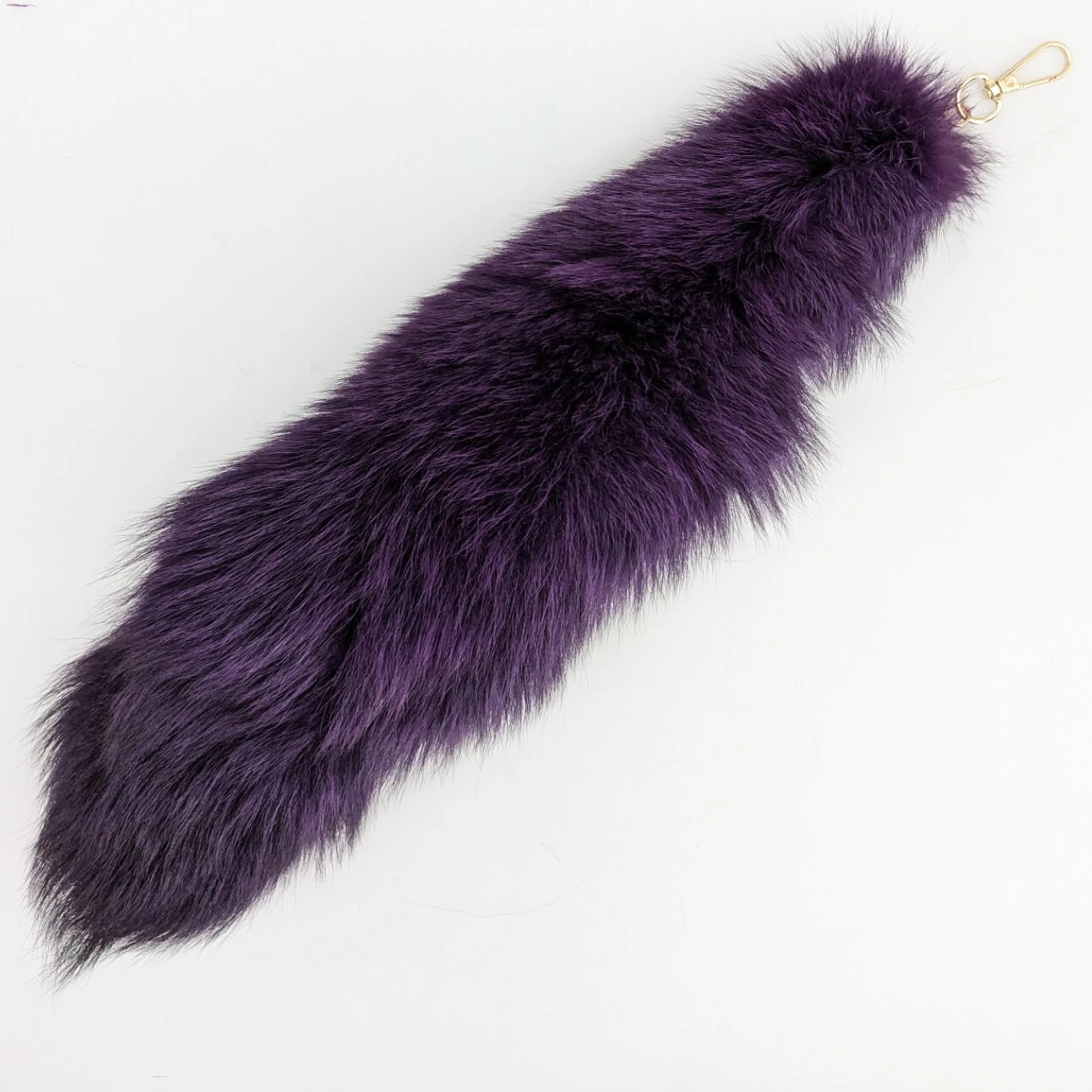 Luxurious Natural Fox Fur Tail Keychain - Chic Y2K Fashion Accessory, 40 cm